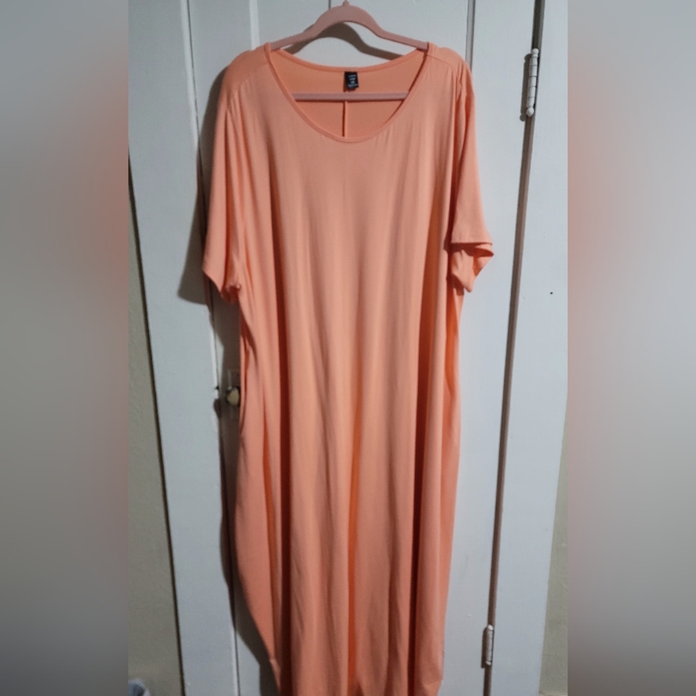 Peach Short Sleeve Dress